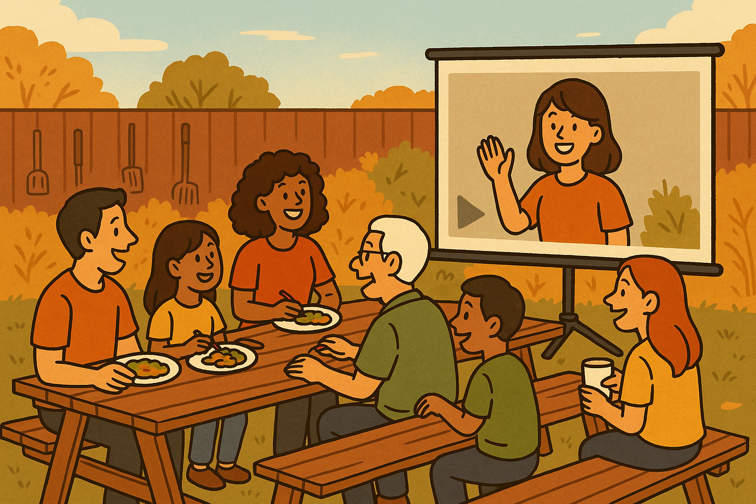 점심 식사 및 영상 상영